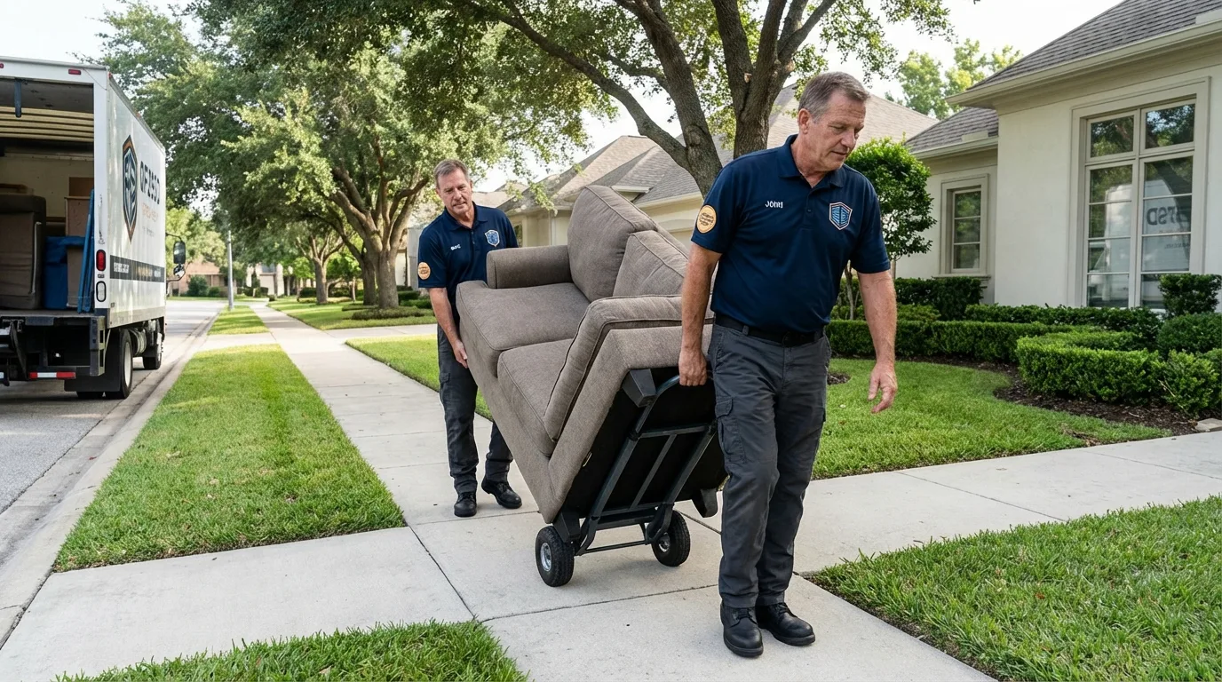 Local residential moving crew loading furniture in Calcium, NY